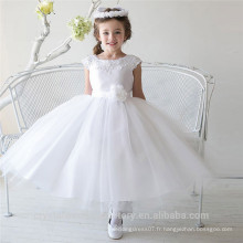 Dernières robes de mariée en mousseline de soie Puffy Ball Gown Frocks Birthday Lace Long Flower Girl Dresses LF30